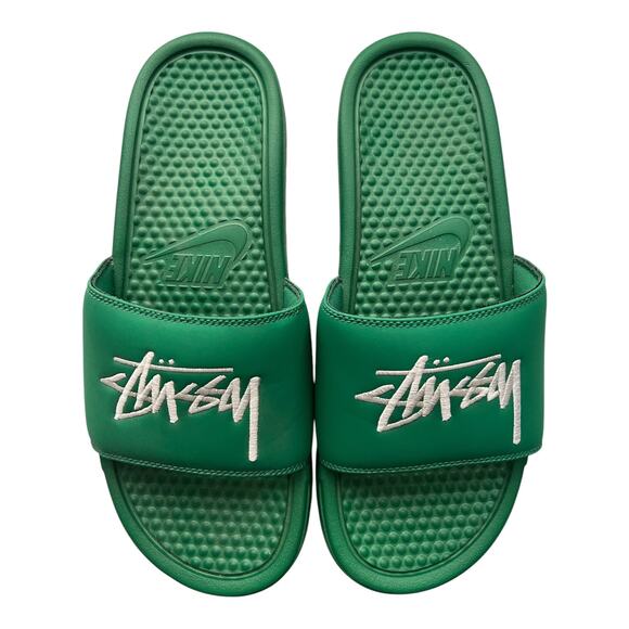 Nike x Stussy Men\'s Benassi Green Slides Size 10 main image 5